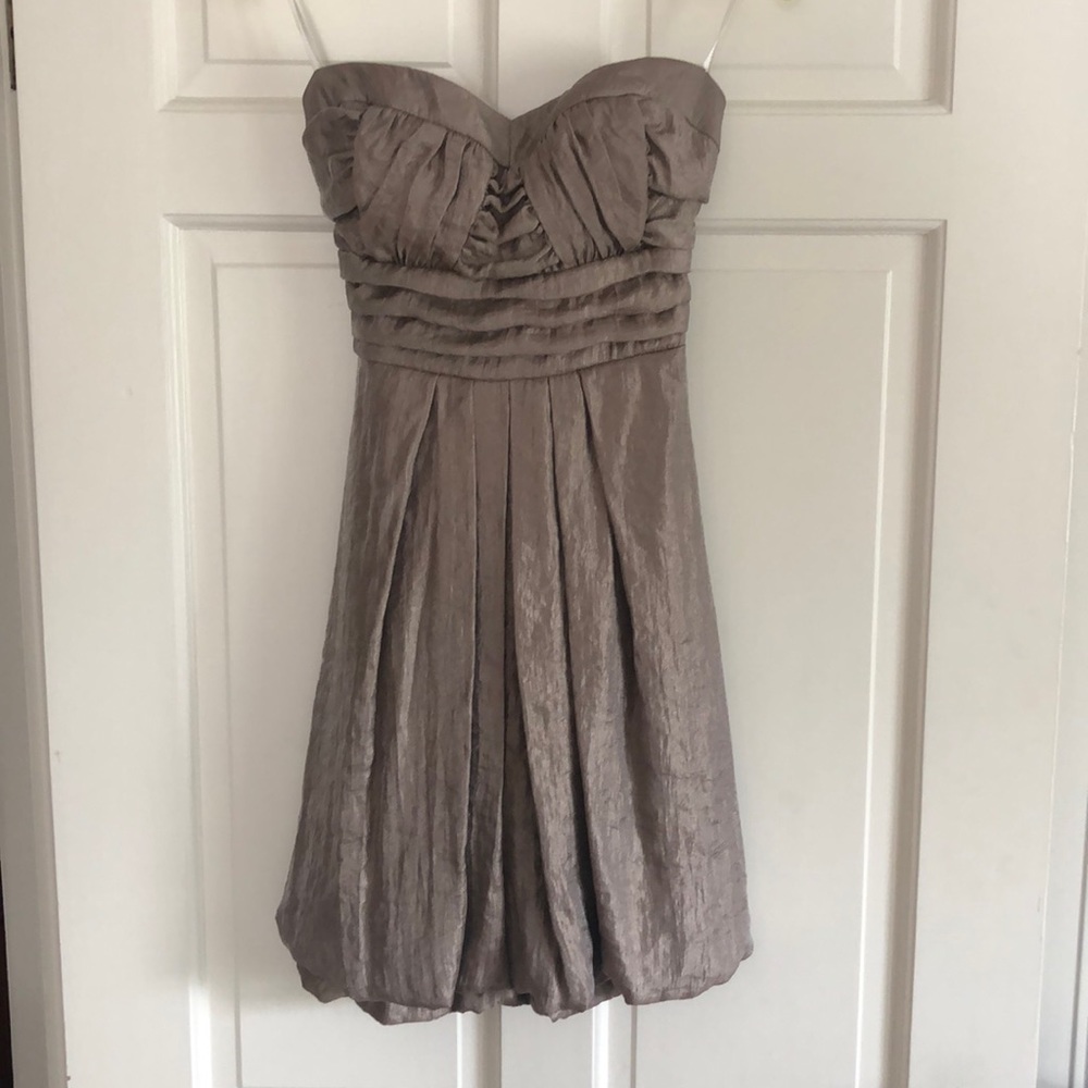Taupe strapless dress